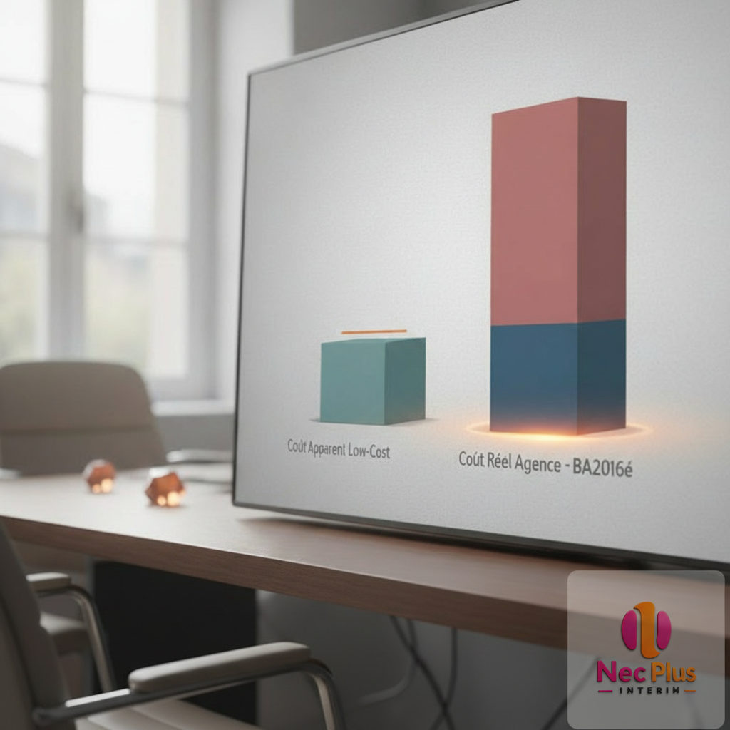 Graphique financier comparant coûts apparents et réels.