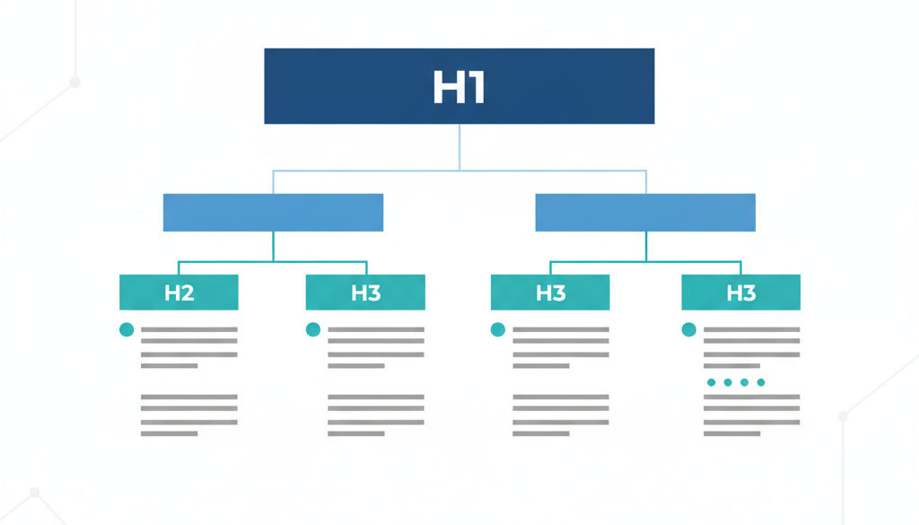 conținut de calitate seo – Structura ierarhică a unui articol SEO bine organizat.