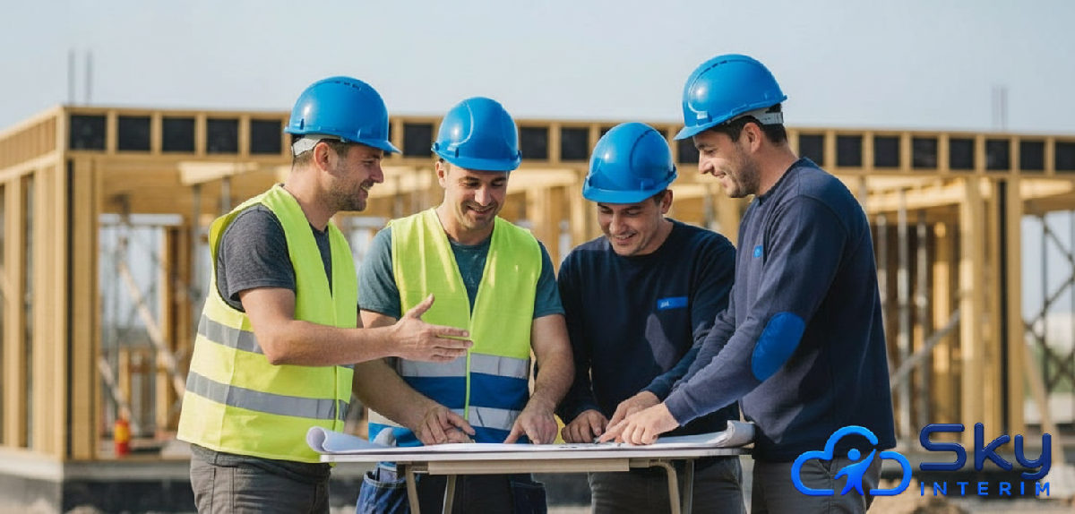 Réunion de chantier entre équipe française et roumaine.