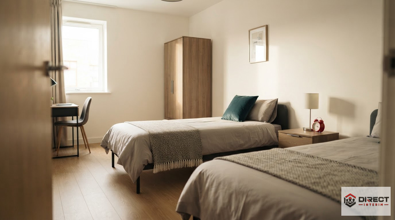 Un appartement propre et bien aménagé pour accueillir des travailleurs en déplacement.