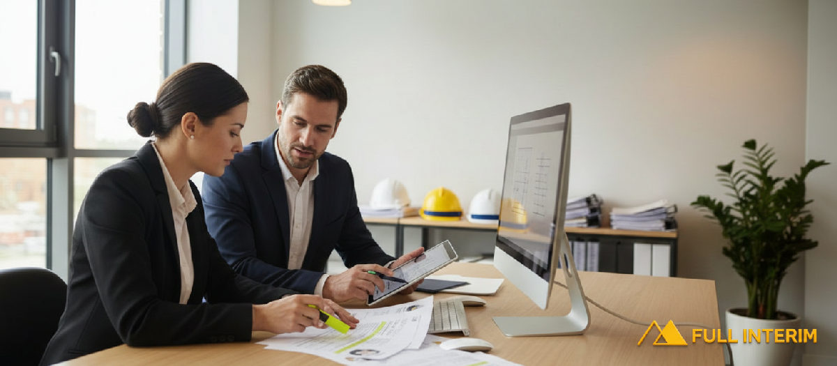 Consultants analysant des CV de plaquistes roumains.