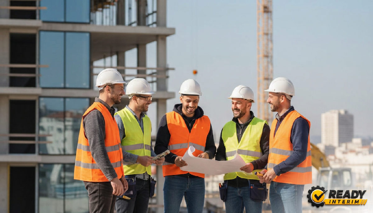 Travailleurs roumains et français collaborant sur un chantier à Marseille.