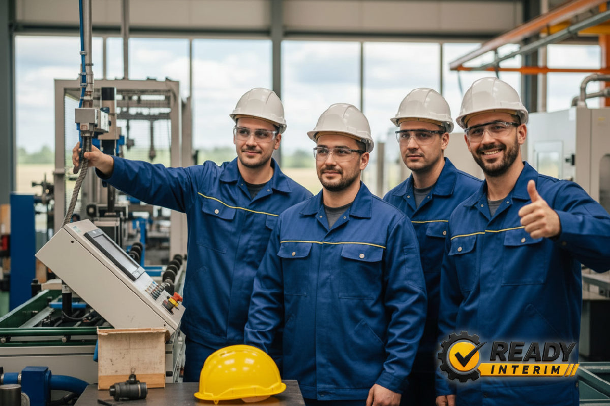 Travailleurs roumains qualifiés sur un site industriel en France.