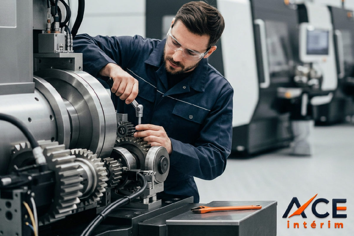 Technicien entretenant une machine industrielle, gage d'expertise externe.