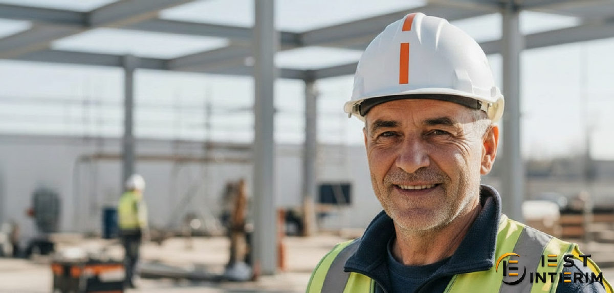 Travailleur intérimaire confiant dans un environnement sécurisé.