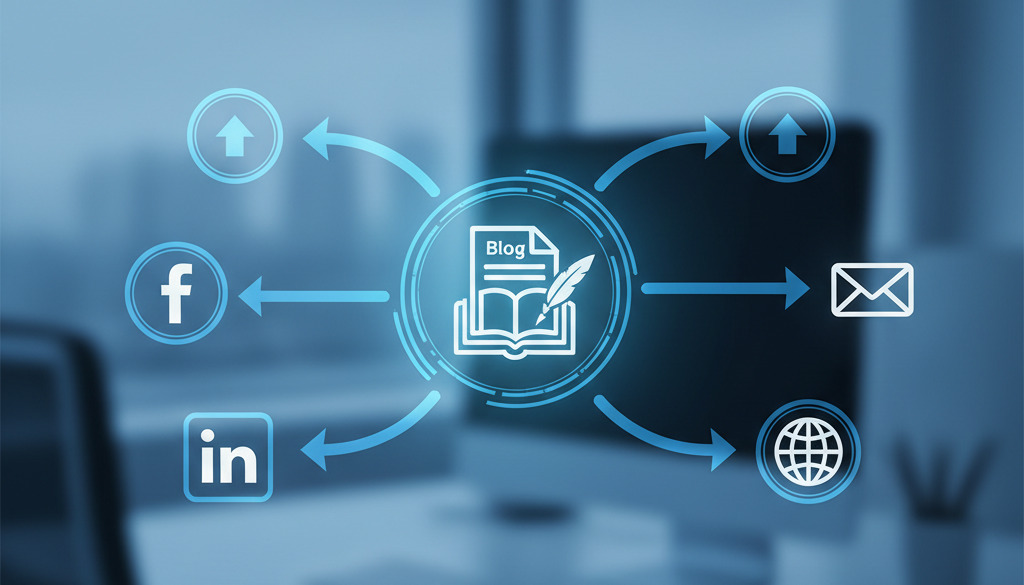 Automated blog content distribution across multiple platforms.