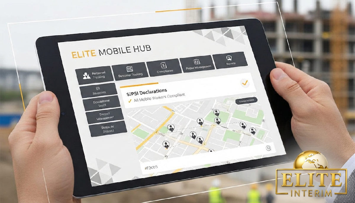 Écran de tablette affichant le portail SIPSI pour les travailleurs.
