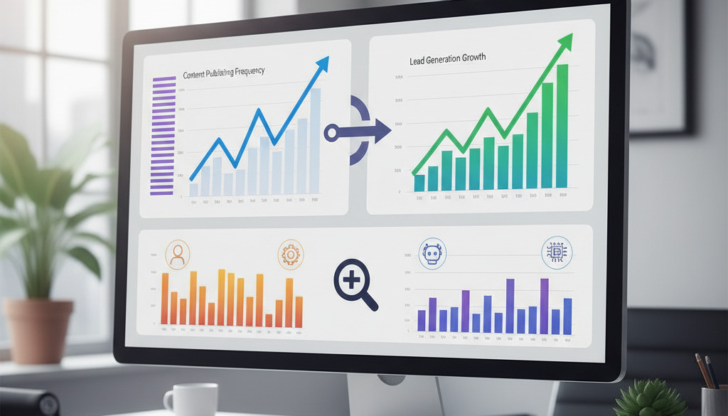 ROI dashboard comparing human-edited versus raw AI content performance.