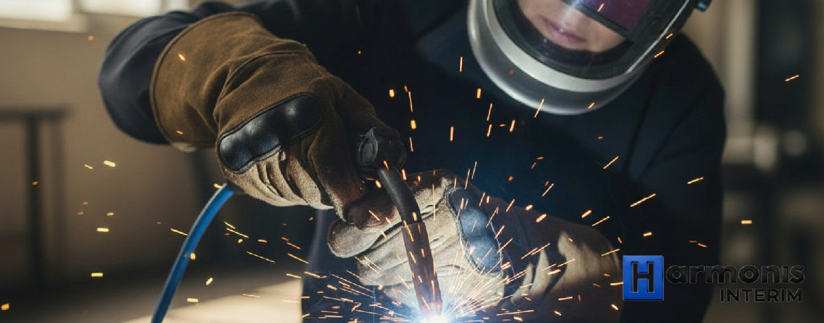 Mains expertes d'un soudeur étranger au travail.