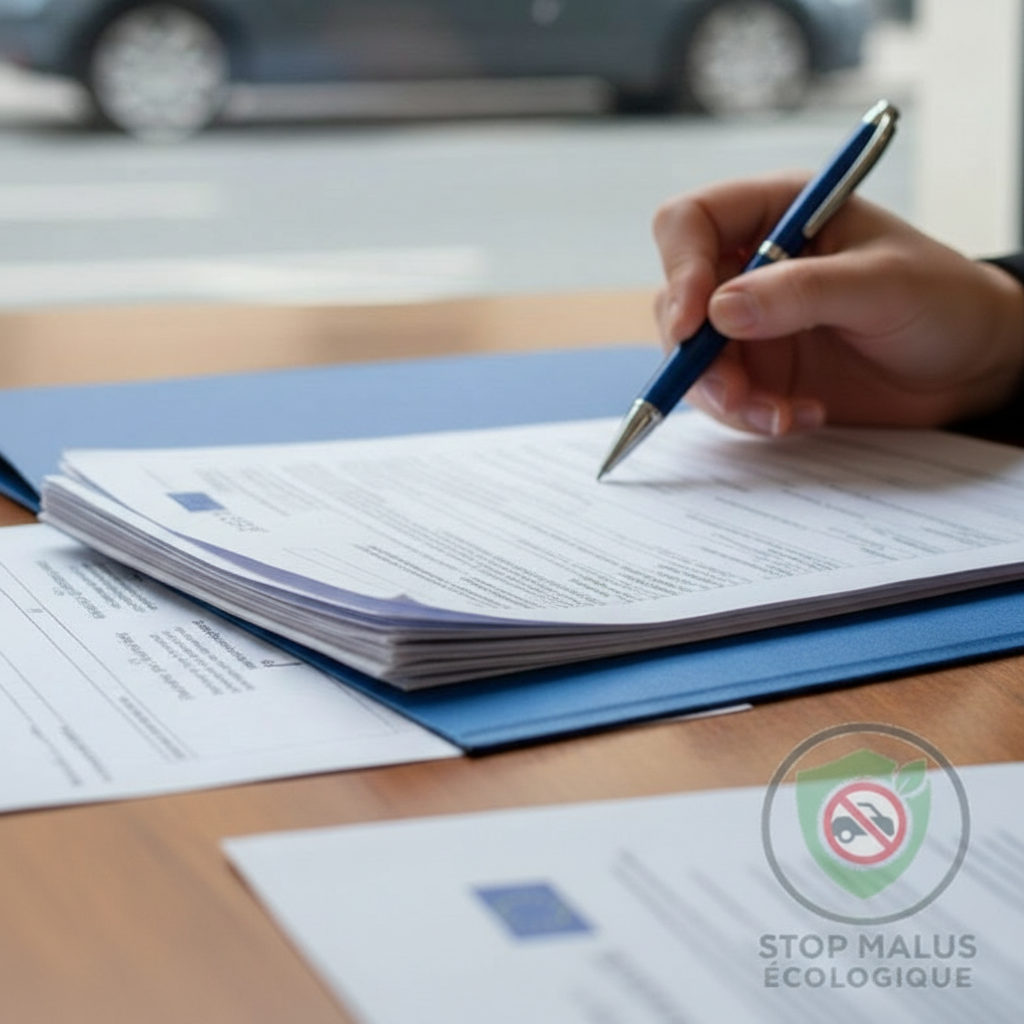 Voiture immatriculée en France avec plaque d'immatriculation.