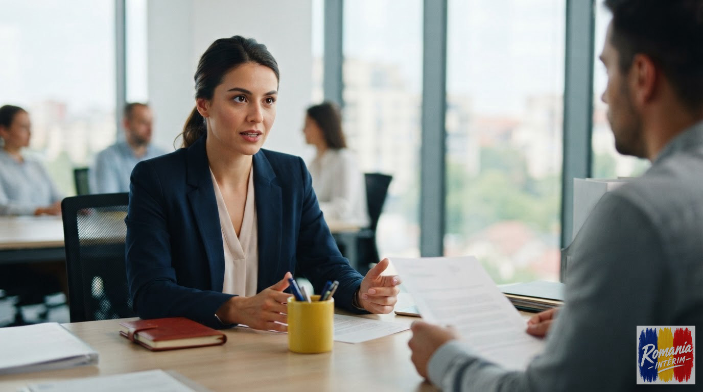 Une vue moderne d'un bureau de recrutement avec des documents de ressources humaines.