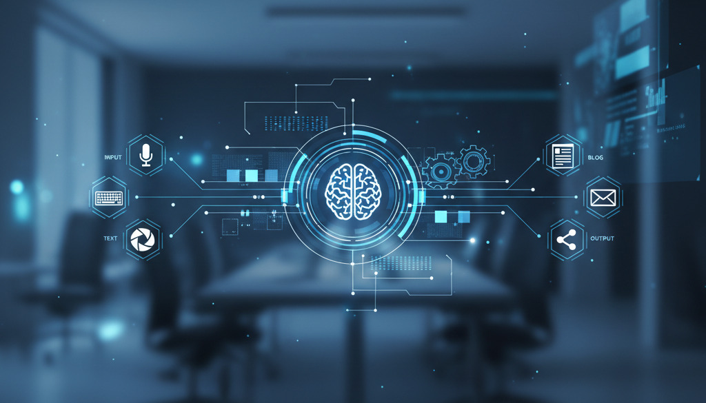 AI streamlines content production, enhancing efficiency and output.