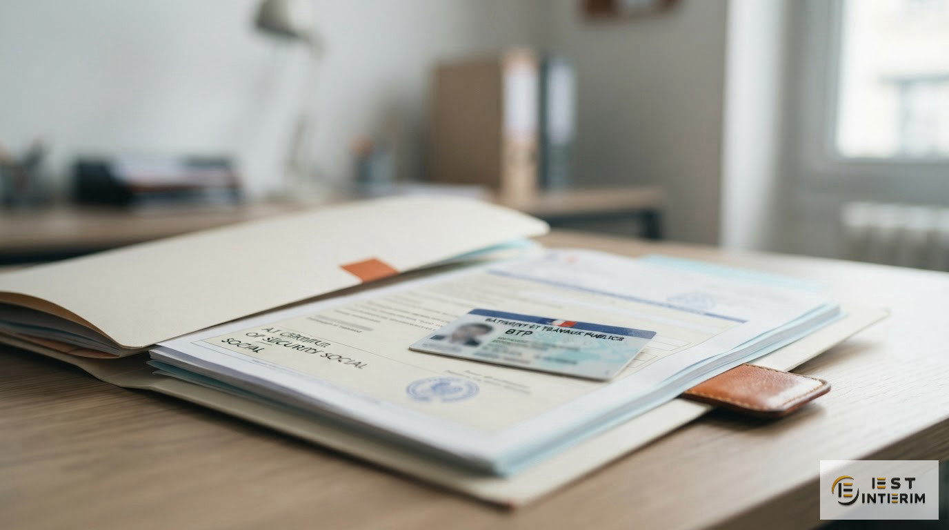 Un dossier contenant un certificat A1 et une carte BTP pour la conformité.