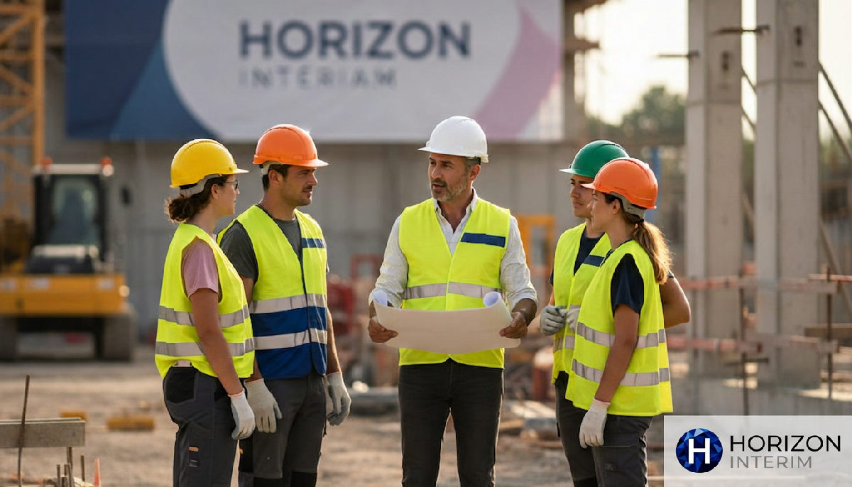 étude cas secondement - Chef de chantier français dirigeant une équipe sur un site de construction.