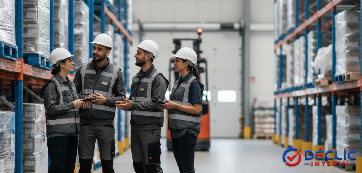 Entrepôt logistique en France, personnel roumain intégré.