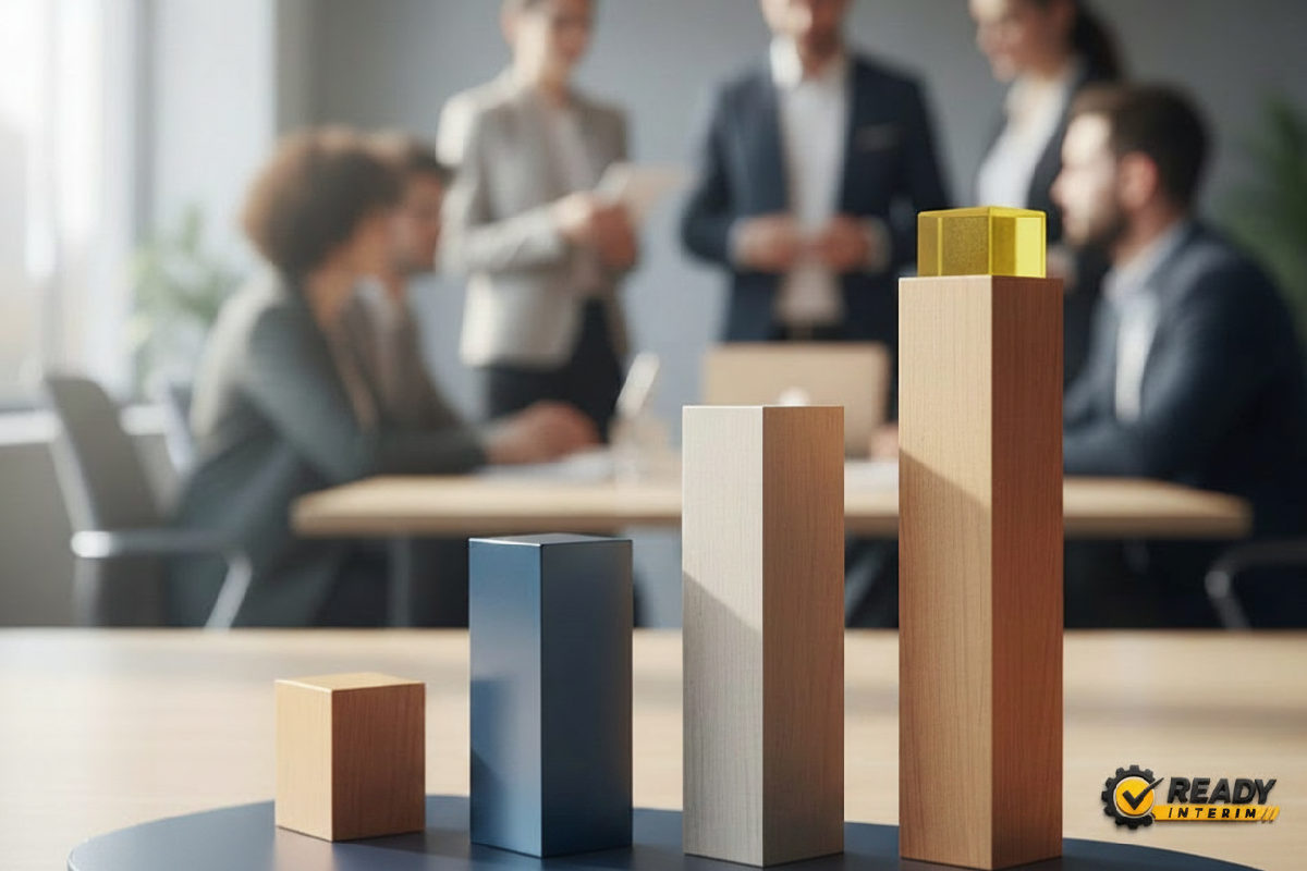 Graphique montrant l'augmentation de productivité avec intérimaires roumains.