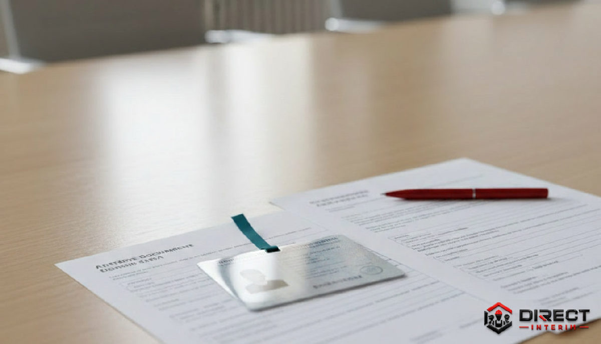 Carte d'identité roumaine, formulaire A1 et contrat de travail français.