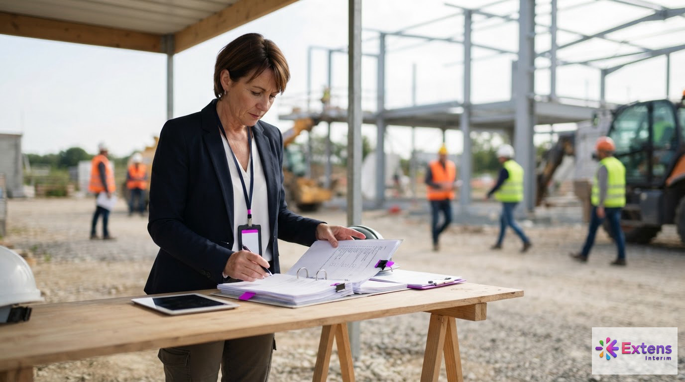Un inspecteur vérifie la conformité administrative d'un logement de chantier.