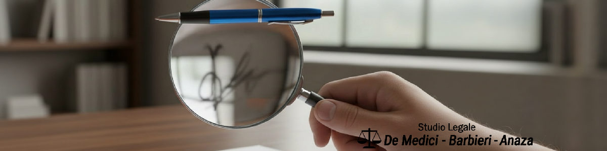 Verbale e lente d'ingrandimento evidenziano dettagli cruciali.