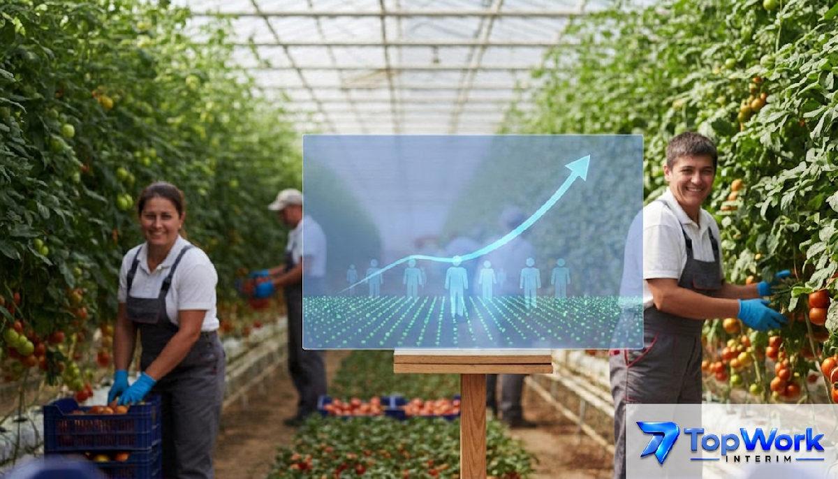 Graphique montrant l'augmentation de productivité grâce aux travailleurs roumains.