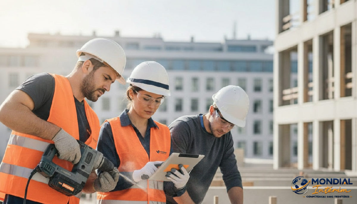 Travailleurs roumains qualifiés sur un chantier en France.