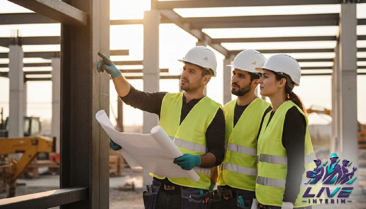 détachement travailleurs roumains - Ouvriers roumains qualifiés travaillant sur un chantier de construction.