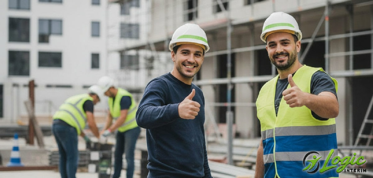 Ouvriers roumains qualifiés sur un chantier en France avec formulaire A1.