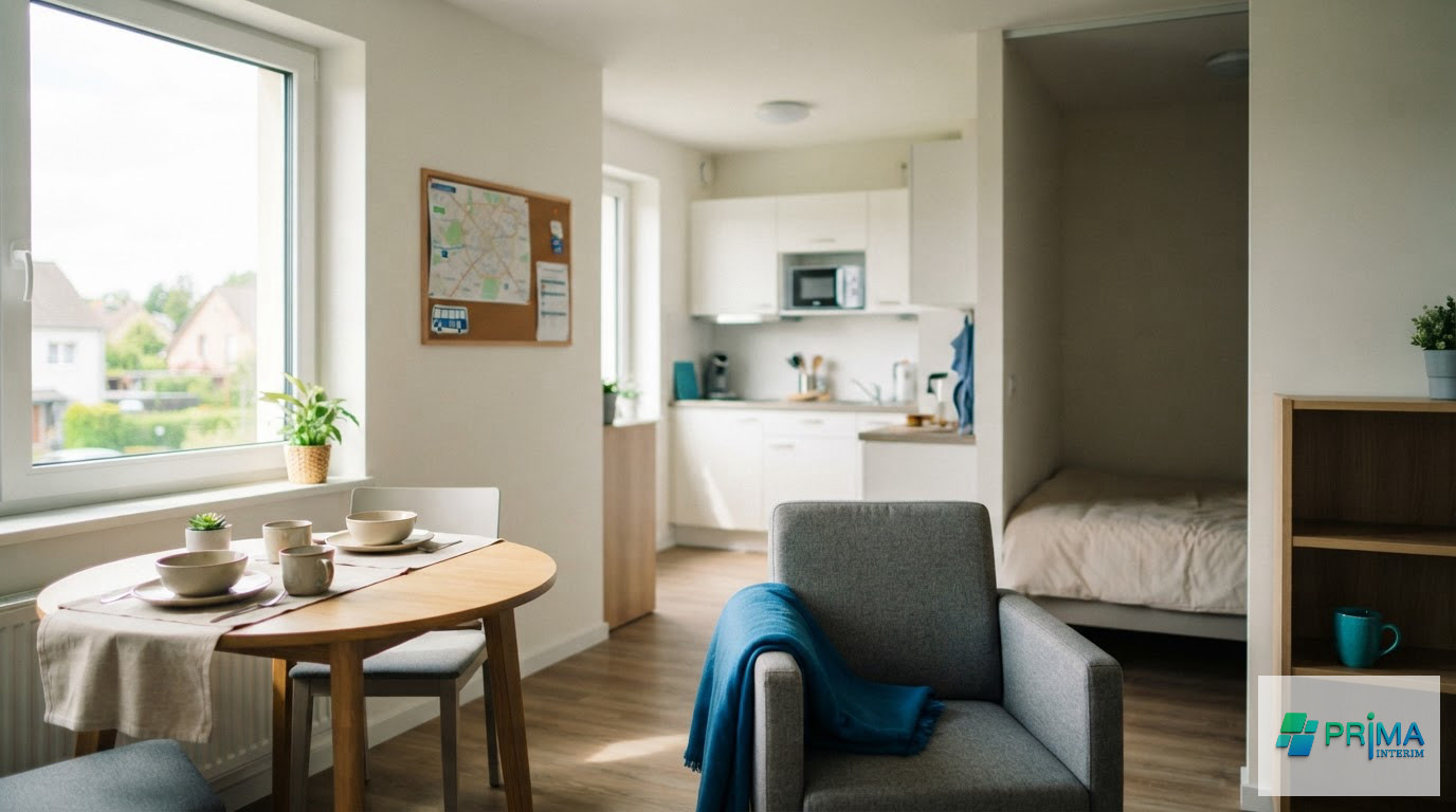 Appartement de fonction moderne accueillant des travailleurs intérimaires.