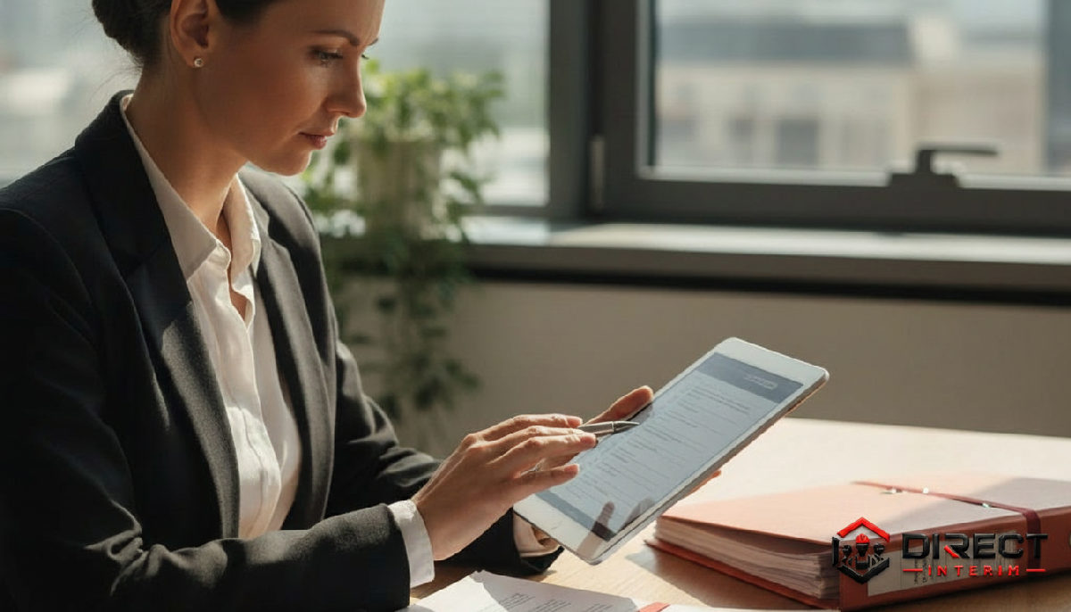 Manager vérifiant une liste pour recruter des travailleurs étrangers, étapes légales.