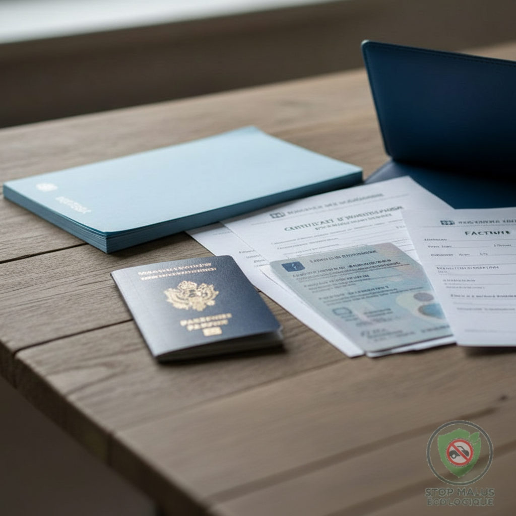 Quels documents pour immatriculer un véhicule à l'étranger ? Une personne examine des documents pour un véhicule.