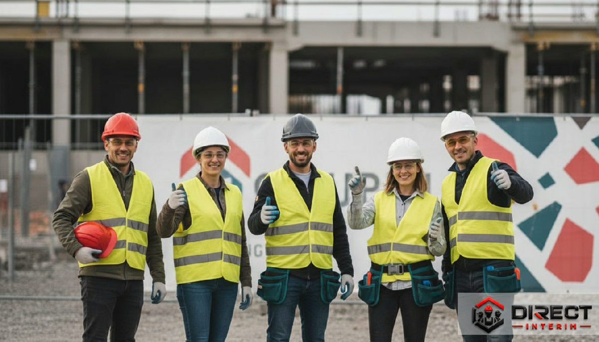 Travailleurs roumains qualifiés sur un chantier en France.