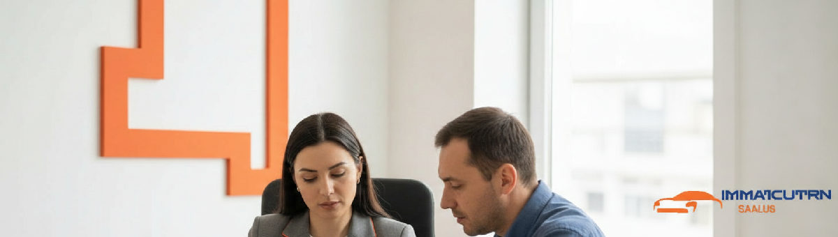 Agent administratif vérifiant des documents d'immatriculation à Bucarest.
