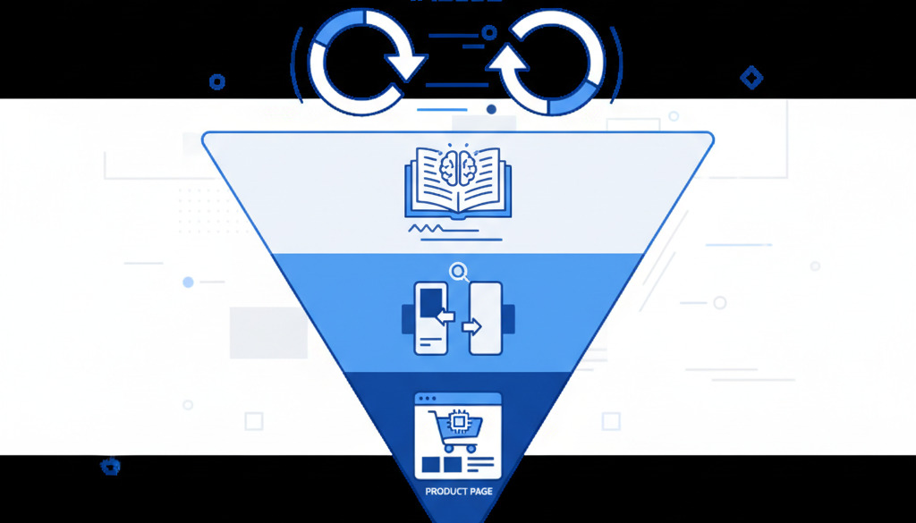 AI content guides customers through the marketing funnel.