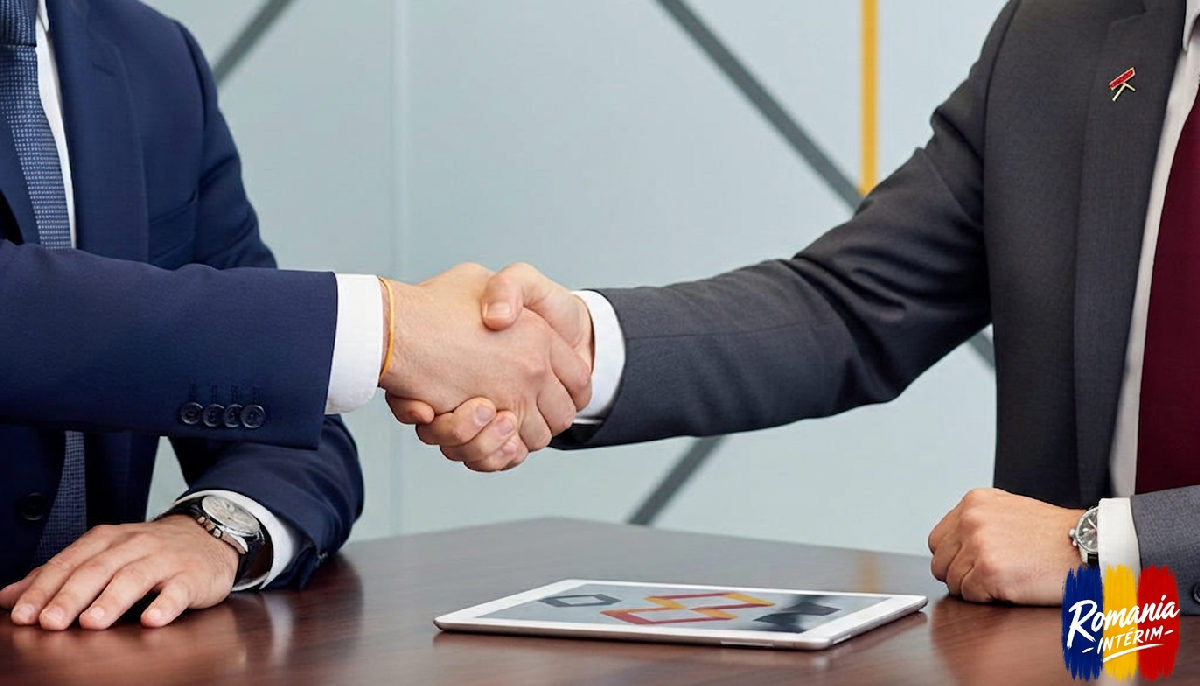 Partenariat entre un chef d'entreprise et un responsable de recrutement.