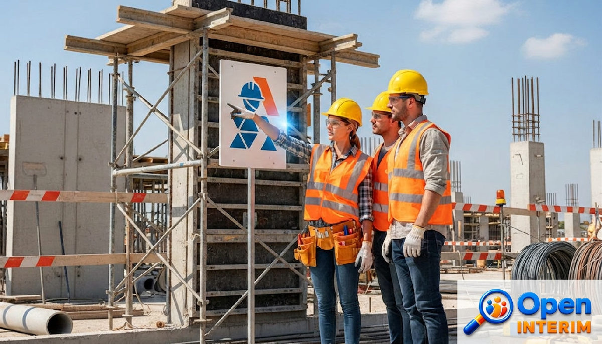 Travailleurs sur un chantier, respectant les normes de sécurité.