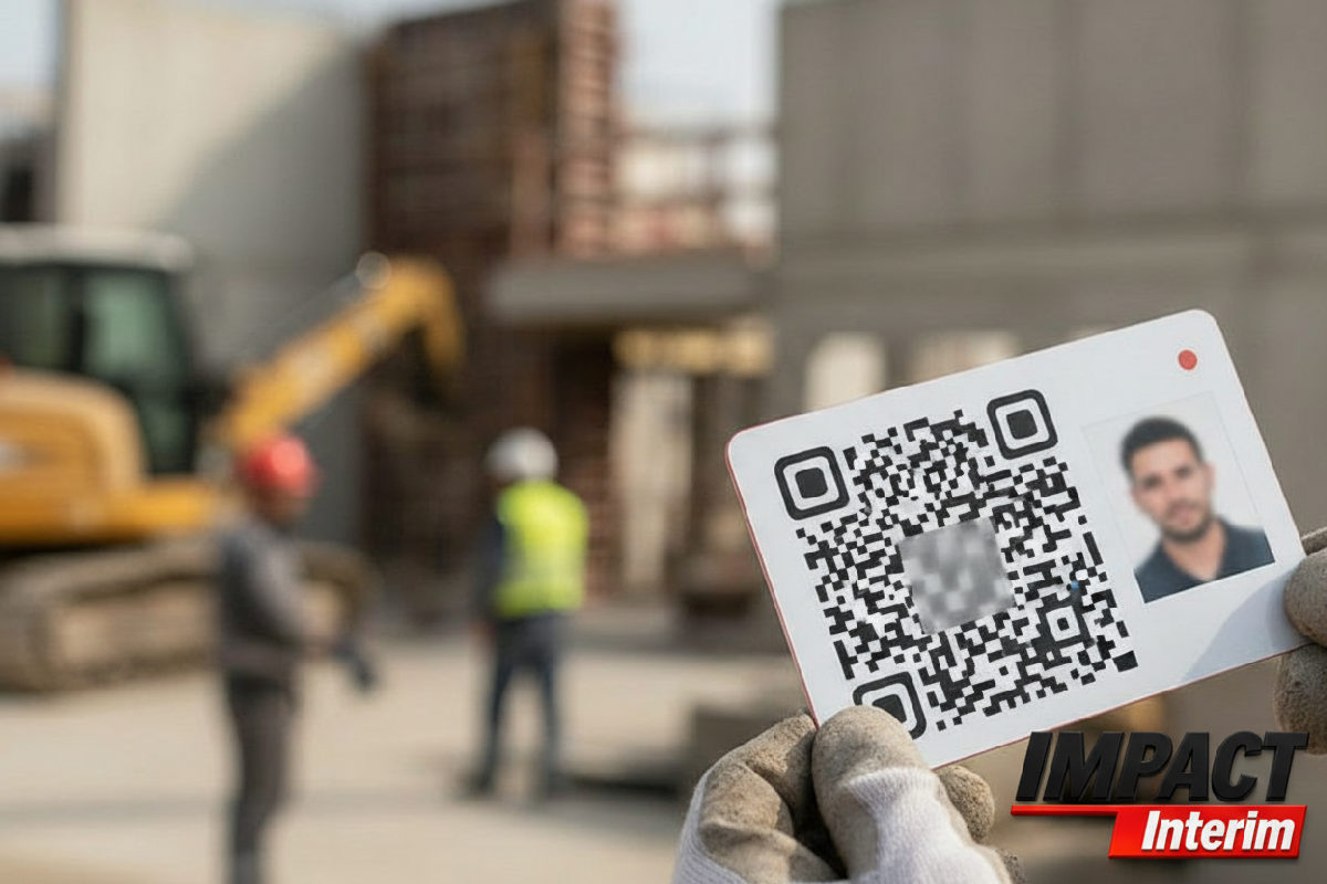 Carte BTP avec QR code, valide sur chantier.