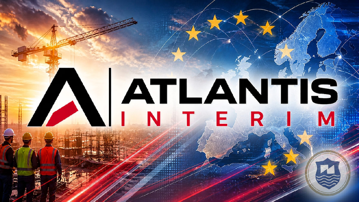 Document de conformité Atlantis Interim avec outils industriels, garantissant la sécurité légale.