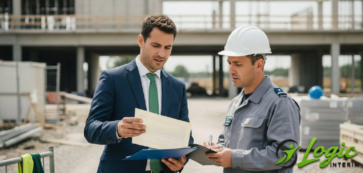 Agent SIPSI discutant conformité avec inspecteur sur chantier.