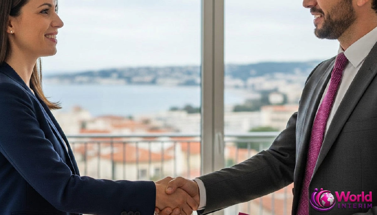 Partenariat de recrutement scellé entre un dirigeant et un consultant World Interim.