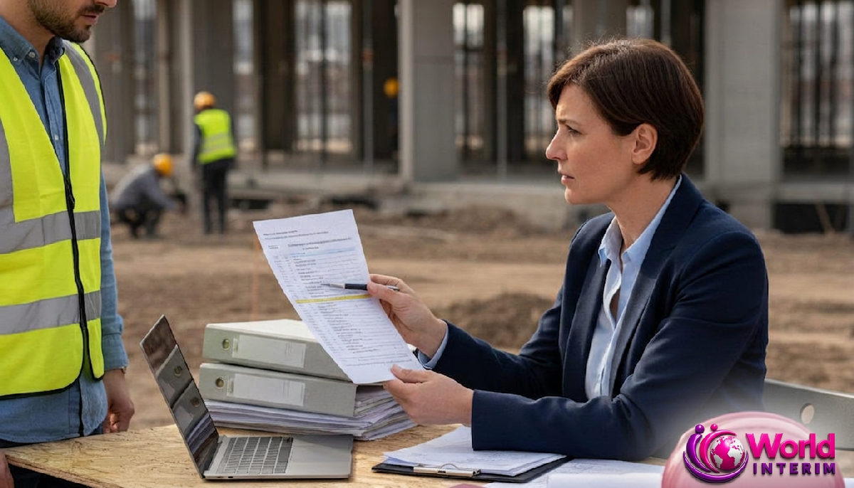 gestion risque juridique détachement travailleurs roumains - Inspecteur scrutinant des documents sur un chantier.