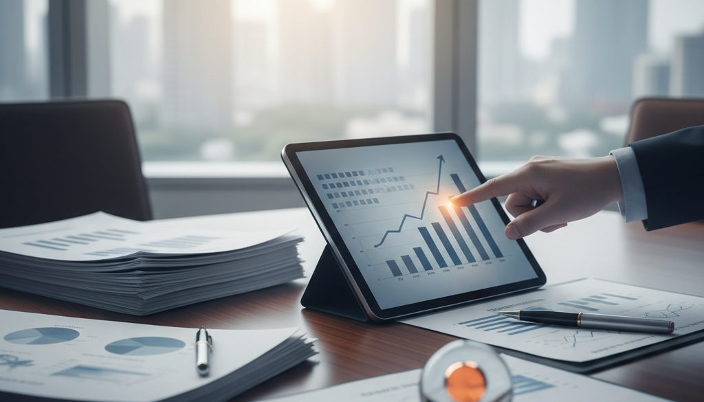 Tableau financier montrant l'augmentation des profits après réduction des coûts salariaux.