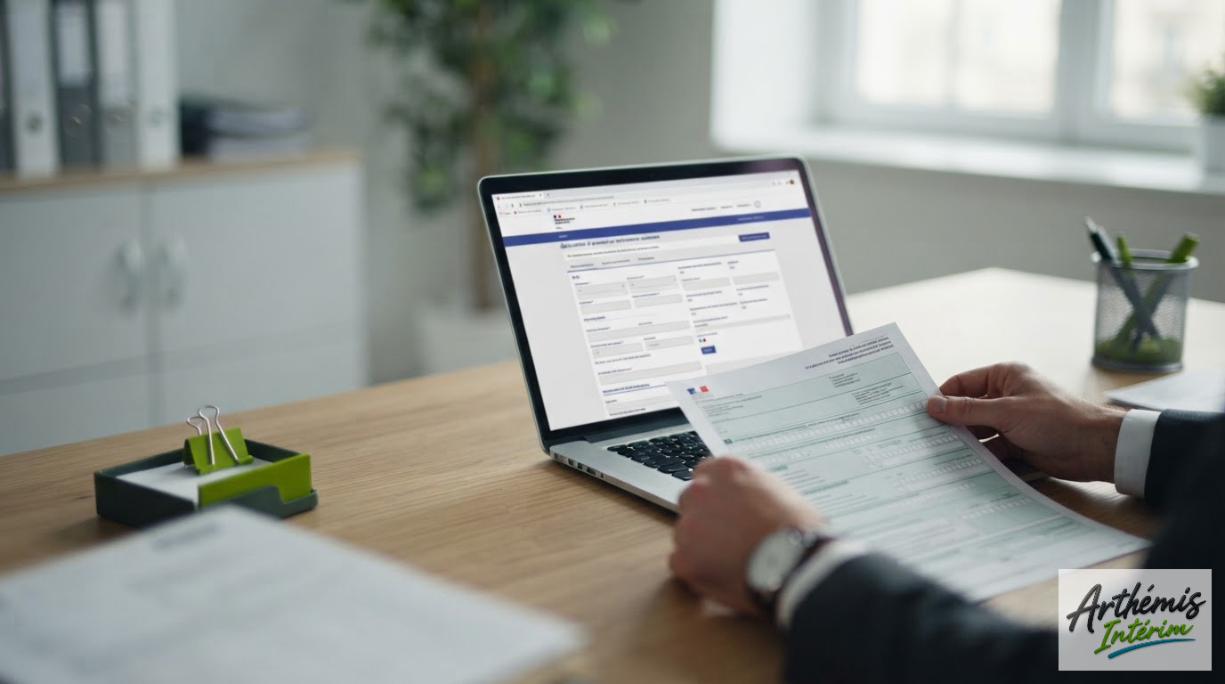 Écran affichant le portail SIPSI et formulaire A1 pour la conformité administrative.