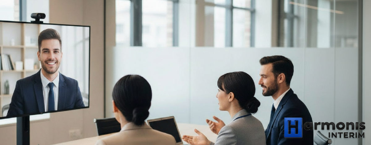 Entretien vidéo : processus professionnel de recrutement international.