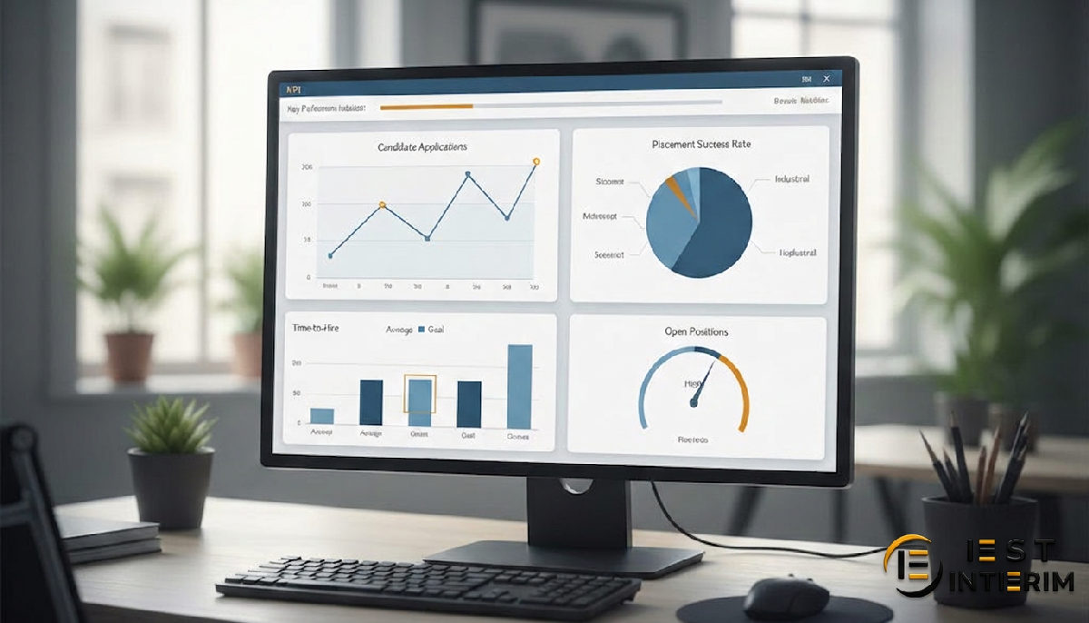Tableau de bord numérique montrant les KPI du recrutement.