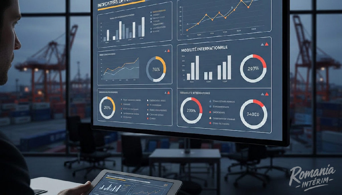 Tableau de bord montrant les indicateurs de performance du recrutement international.