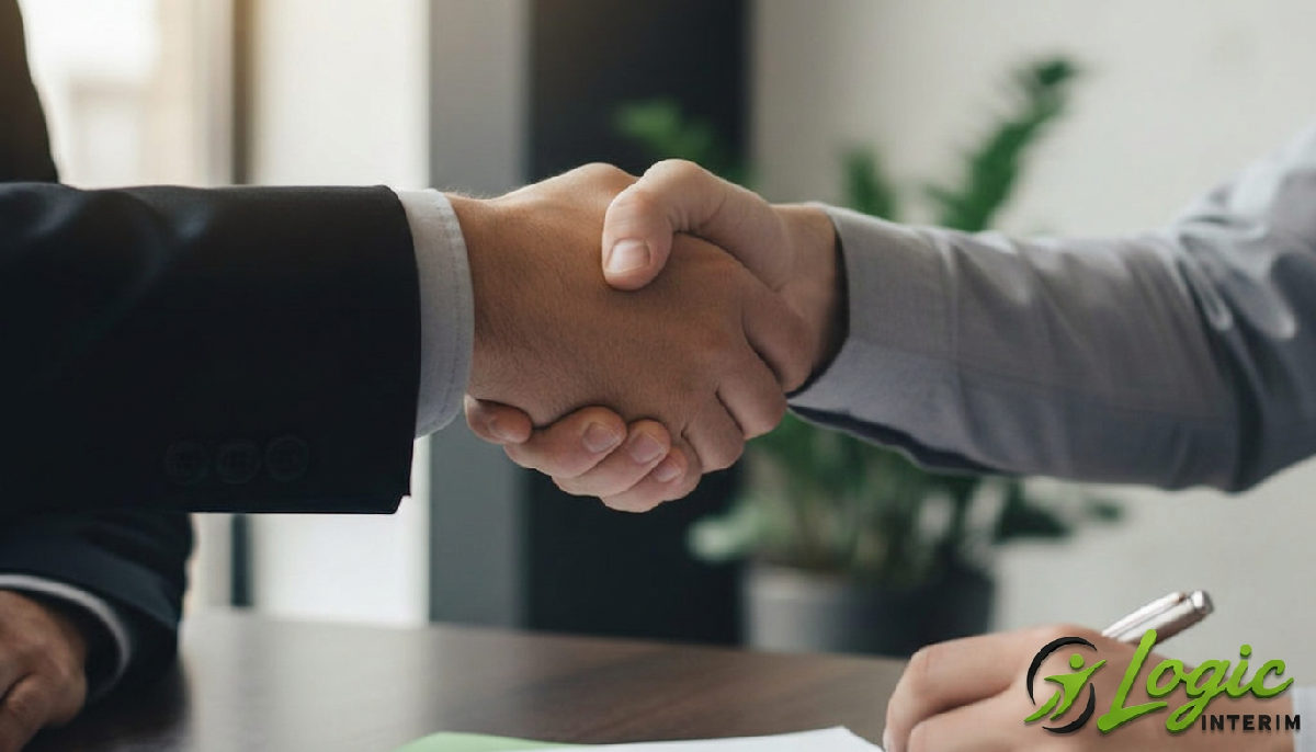 Poignée de main sur un contrat signé, symbole de confiance.