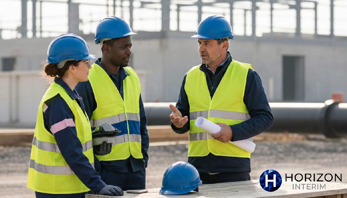 gestion personnel détaché rentrée scolaire - Chef de chantier avec son équipe avant la rentrée scolaire.