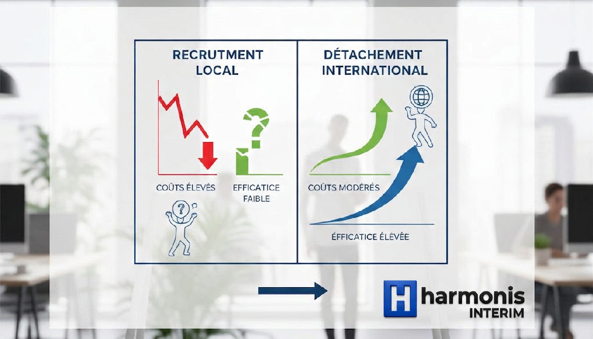 Comparaison coûts/efficacité : recrutement local vs personnel détaché.