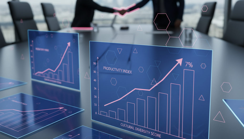Graphiques : diversité culturelle et productivité des PME françaises.