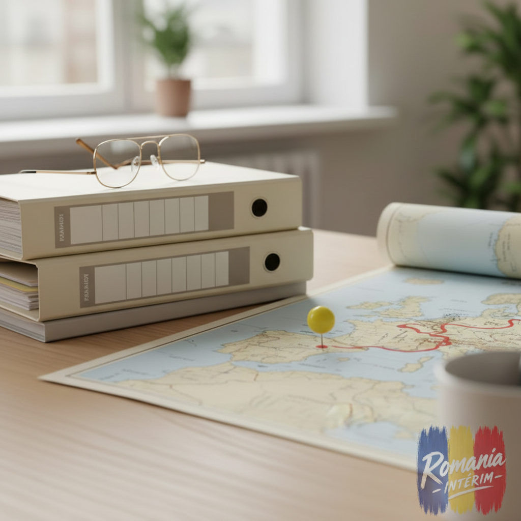 Bureau de recrutement : conformité européenne et liens Bucarest-Paris.
